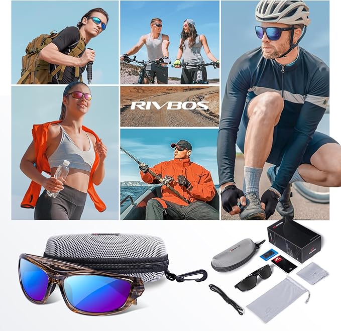 RIVBOS Polarized Sunglasses UV400 Protection for Men's and Women's Fishing, Cycling, and Outdoor Activities RB832