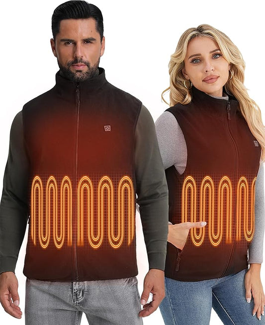 Heated Vest for Men and Women, Fleece Heated Jackets for Men and Women （Battery Pack Included）