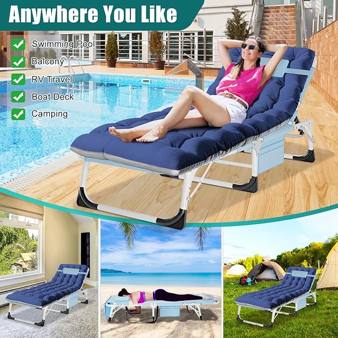 DoCred Folding Camping Cot with Mattress, 2 Pack Heavy Duty Folding Cot for Adults, Portable Sleeping Cot Bed Adults Outdoor Bed with Carry Bag, Travel Camp Cots