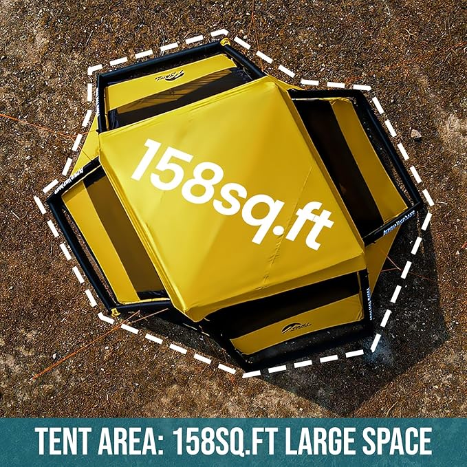 TAILI Inflatable Blow Up Tent for Camping with Hand Pump for 2/3/4/6 Person, Easy Setup Outdoor Inflatable Oxford Waterproof Air Tent House for Family Camping Adult