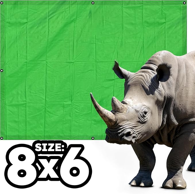 RENEGADE Industrial Tarp 8x6 ft Green – Heavy Duty, Waterproof, UV-Resistant, PFAS-Free – Multi-Purpose Cover for Camping, Landscaping, Construction & Vehicle Use