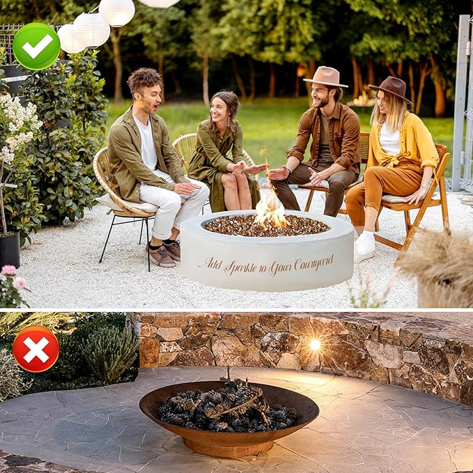 10 Pounds Fire Glass 1/4 Inch High Reflective Tempered Firepit Glass Rocks for Fireplace, Fire Pit Table, Fire Bowl and Landscaping (Amber)