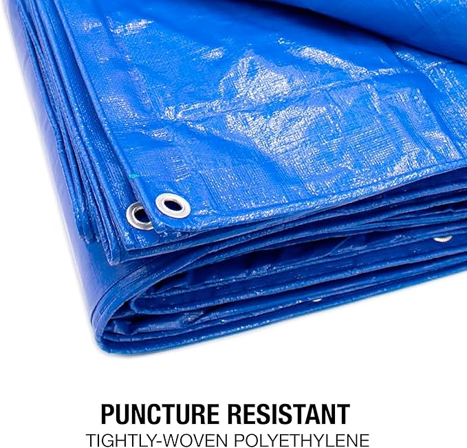 Tarps Multi-Purpose Waterproof 40x60 - All Purpose 5 MIL Tarp - High Durability 40x60 Tarp - Construction, Rain Shelter, Outdoor Cover and Camping Use