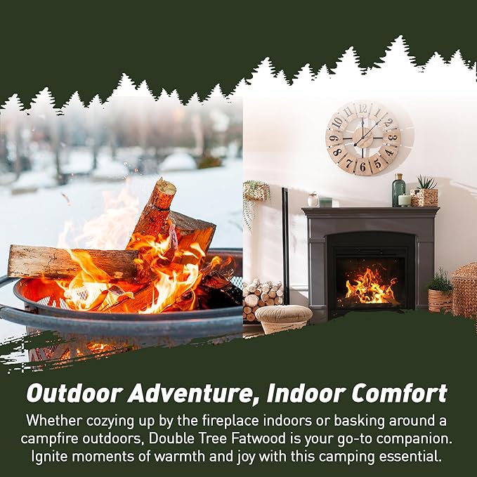 Double Tree Fatwood Fire Starter Sticks - Premium Organic Resin Rich, Non Toxic Fire Kindling for Wood Stoves, Fireplaces, Campfires, Bonfires - Clean & Natural Burning for Outdoor Cooking (28 Pounds)