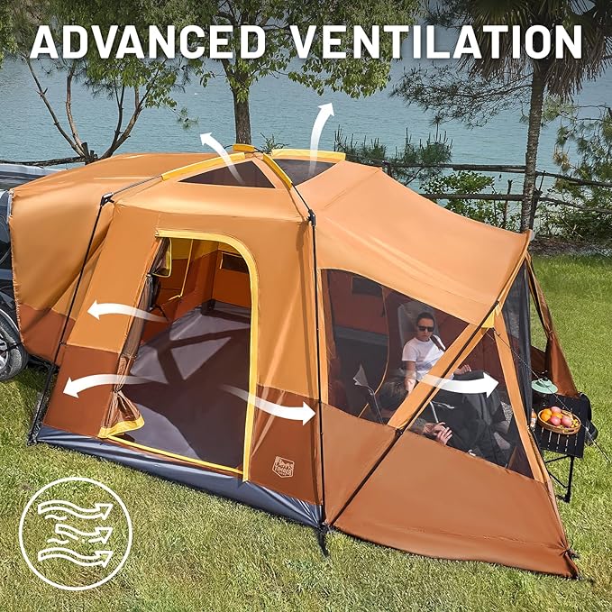 TIMBER RIDGE 5-9 Person SUV Tent with Screen Porch and Awning for Family Camping, Weather Resistant and Portable Van or Car Tent, Includes Rainfly and Storage Bag, 13' W X 10' L X 7.1' H