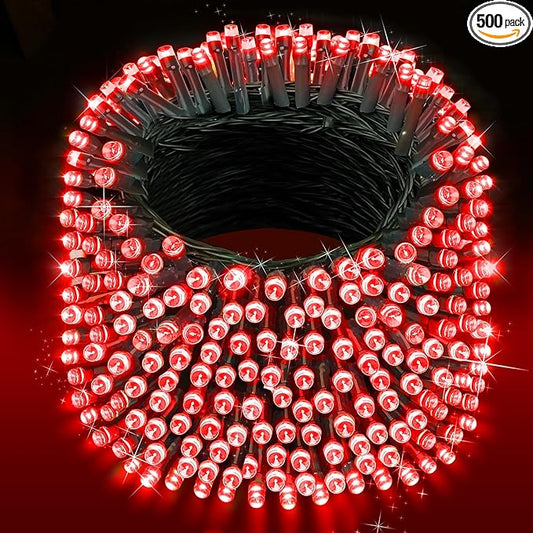 XURISEN 200FT Christmas Lights, 500 LED Super Long String Lights 8 Modes & Memory Timer Plug in Twinkle Fairy Lights Decor for Home Xmas Party Wedding