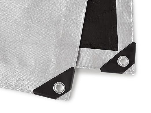 Amazon Basics Multi Purpose Waterproof Poly Tarp Cover, 12x20ft, 16MIL Thick, Silver/Black, 1-Pack (Previously AmazonCommercial brand)