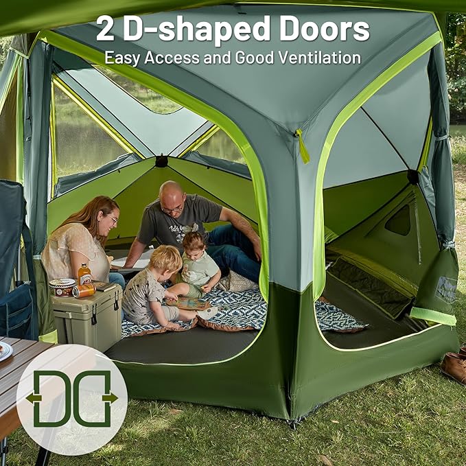 TIMBER RIDGE 4-6 Person Instant Pop Up Hub Tent, Easy 60 Second Setup, Weather Resistant Portable Camping Family Tent Cabin Tent with Rain Fly and Carry Bag for Outdoor Travel
