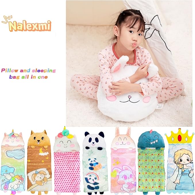 Sleeping Bag for Kids, Preschool Nap Mat, Toddler Sleeping Bag with Pillow for Daycare, Ages 3+, Large Size