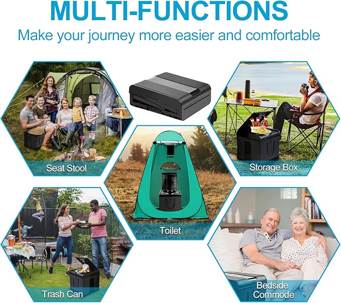 Portable Toilet Camping Toilets for Car Indoor Outdoor Commode Foldable Travel Potty for Camping,Tent,Hiking,Boating,Long Road Trips,Traffic jam,Home