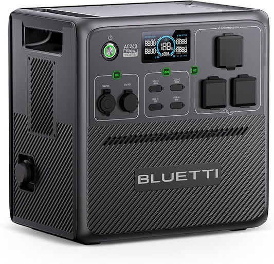 BLUETTI Pioneer 150 (AC240) Portable Power Station, 1536Wh Expandable to 10136Wh, 2400W LFP Battery, IP65 Water Resistant Solar Generator, 0-80% in 45 Min, Emergency Power for Camping, Home, RV Life