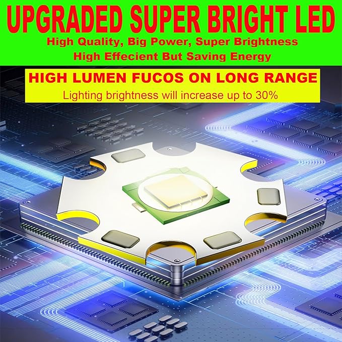 Solar Rechargeable LED Flashlight Lantern, Super Bright 10000LM Handheld LED Spotlight Searchlight, Multifunction Camping Lantern Work Light, 5 Light Modes, Waterproof for Emergency, Home