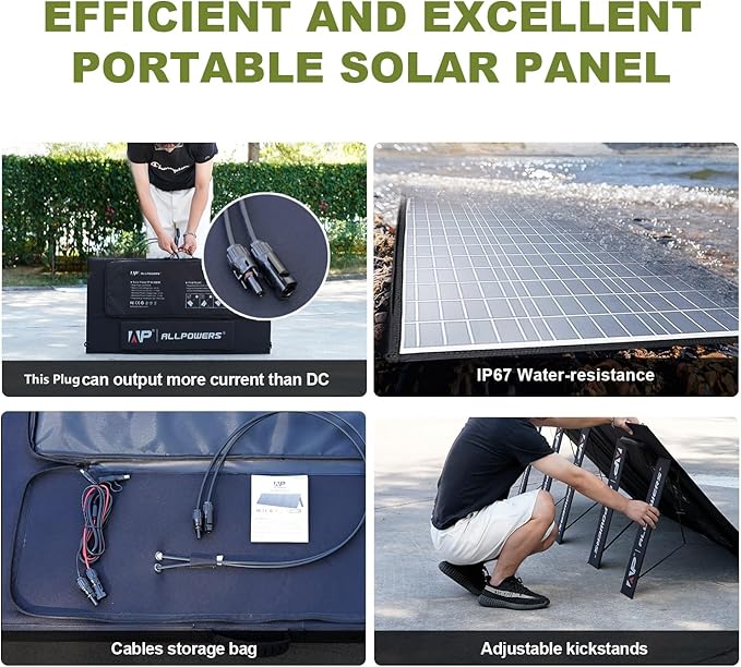 ALLPOWERS 21W 60W 100W 140W 200W 400W 600W Portable Solar Panel (SP037-400W)