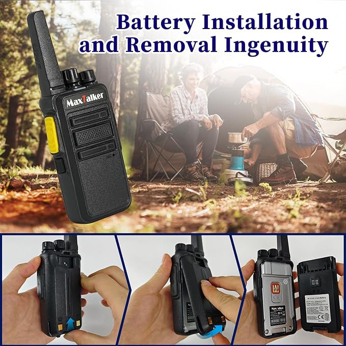 MT12D Walkie Talkies for Adults, Long Range FRS Two Way Radio Rechargeable with Earpiece, 1500mAh USB-C Port Battery, Radios Walkie Talkies 6 Pack for Construction School Camping