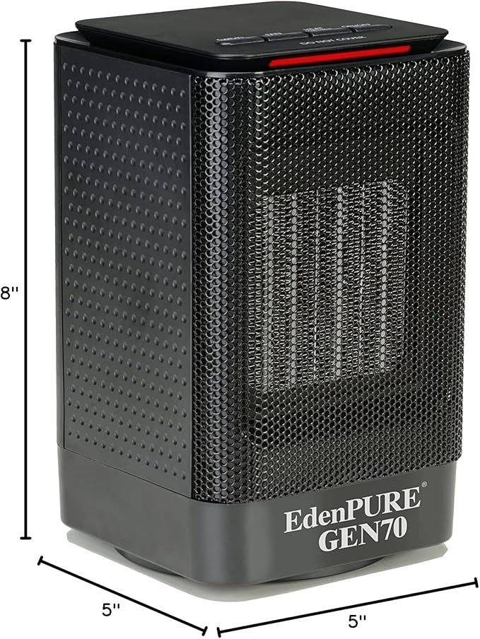 EdenPURE GEN70 Personal Heater – 950W Infrared Space Heater with Cooling Fan, Swivel Base, PTC Technology, Safe-Touch, Portable for Home, Office, or Travel