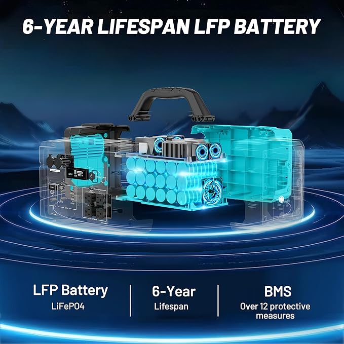 1000W Portable Power Station Generator with Solar Panel Included, 1024Wh LiFePO4 (LFP) Battery Powered Generator with 120V AC Outlet for RV Camping Outdoor Hiking Emergency Backup Power Outages