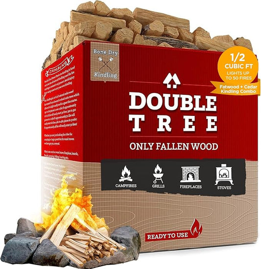 Fatwood & Incense Cedar Kindling Combo: Ideal for Wood Stoves, Fireplaces, Campfires, Bonfires - Eco-Friendly, Long Burning Fire Logs, Weather-Resistant Fire Starter Kit