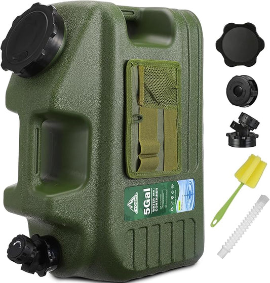 5 Gallon Water Jug, Camping Water Container, BPA Free Portable Water Dispenser with Spigot, Leak-Proof Large Camping Water Jug for Emergency Storage, Outdoor, Hiking, Road Trips
