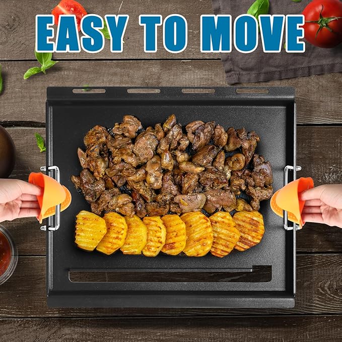 Full-Size Griddle Inserts for Weber Spirit 200 Spirit II 200 Series Grills Nonstick Flat Top Griddle with Handles for Weber Spirit E-210 E-220 S-210 S-220 GS4 Spirit II E-210 S-210 E-220 S-220 Series