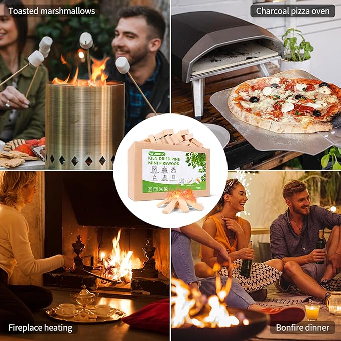 Mini Firewood with 8PCS Fire Starters 5'' Lengths Pine Kiln Dried Fire Sticks Wood Fire Pit Accessories Prefect for Solo Stove Mesa XL, Tabletop Fire Pit, Solo Stove Mesa Sticks Wood