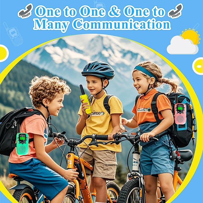 Walkie Talkies for Kids, Walkie Talkie Toys for Girls & Boys, Outdoor Toys for Ages 4-8-12, Built-in Flashlight, 22 Channels, Stocking Stuffers for Kids, Gifts for 3 4 5 6 7 8 9 10 Year Old Girls Boys