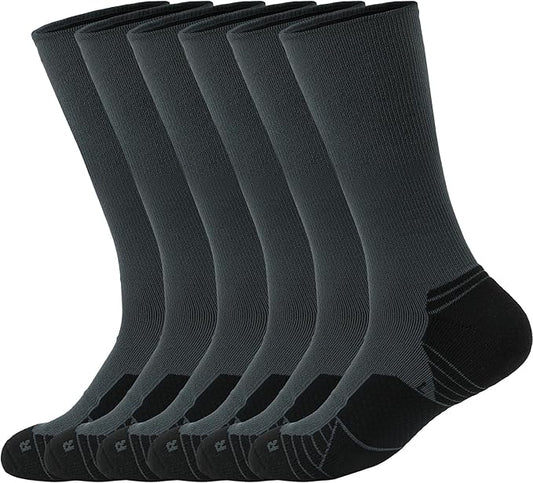 WANDER 3-6 Pairs Men's Athletic Run Cushion Over-the-Calf Tube Socks