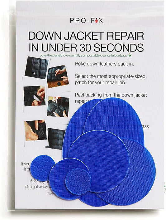 Self-Adhesive Waterproof Repair Patch Kit - 30-Second Fix for Down Jackets, Tents, Sleeping Bags, Backpacks, Outdoor and Camping Gear - Pre-Cut Nylon Ripstop Patches, Multiple Colors - Royal Blue