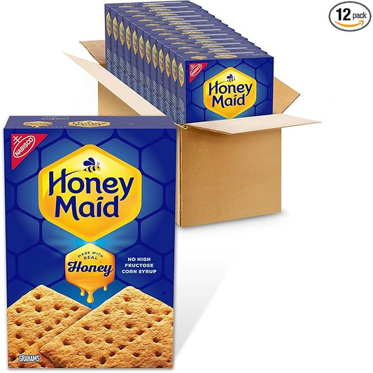 HONEY MAID Graham Crackers, Lunch Snacks, Bulk Snacks, 12 - 14.4 oz Boxes