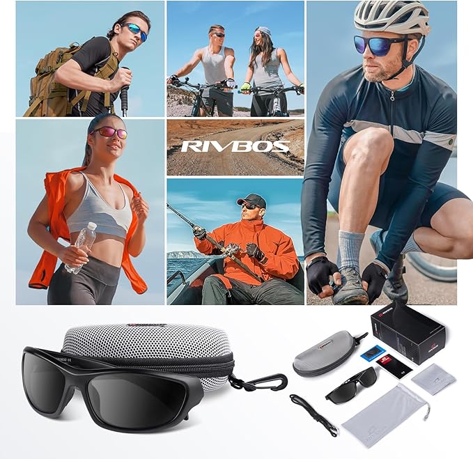 RIVBOS Polarized Sunglasses UV400 Protection for Men's and Women's Fishing, Cycling, and Outdoor Activities RB832
