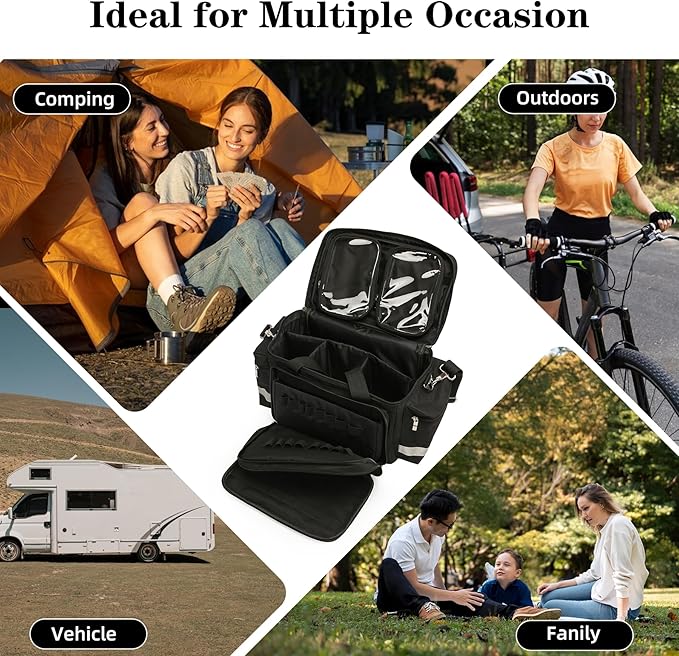 Medical Bag Empty Emergency Bag First Responder Bag First Aid Bag Home Health Empty First Aid Storage Bag with Detachable Divider Medical Supplies Bag Emergency Responder Trauma Bag