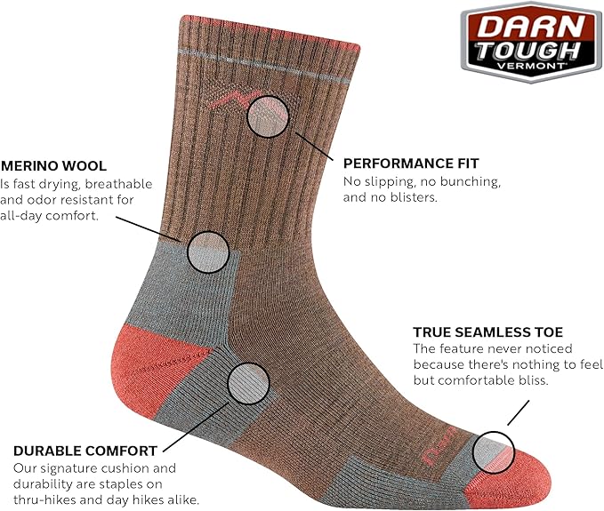 Darn Tough Vermont Women Merino Wool Micro Crew Socks Cushion