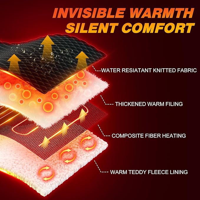 Heated Vest for Women with 12V 10000mAh Battery Pack, Women's Lightweight Electric Heating Vest Liner Winter Outdoor