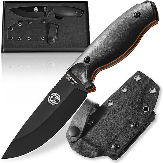 Holtzman's Gorilla Survival Naked Bloodline Full Tang Fixed Blade Survival Knife with Kydex Sheath - Durable and Versatile for Bushcraft, Camping, and Hiking
