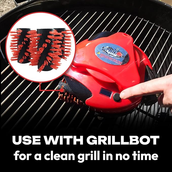 Grillbot Grill Brushes Bundle – Replacement Brushes for Grillbot Automatic Grill Cleaning Robot, Set of 3 Each Stainless Steel, Nylon and Brass Variety Pack