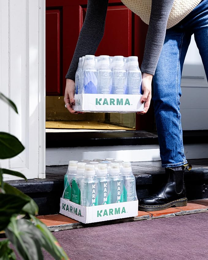 Karma Energy Drink – 12 Pack, Blueberry Watermelon Caffeinated Water with Cognizin® Nootropics, Vitamins & Immune Support, Low Calorie