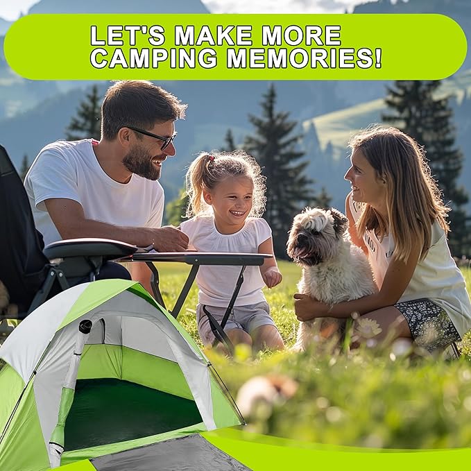 4 Person Dome Camping Tent, Double Layer Waterproof, Removable Rain Fly, for Outdoor Hiking, Fishing