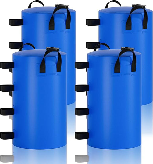 Canopy Water Weights Bag, 220 lb Canopy 4 Leg Weights Bag, Portable 25L Water Bag Windproof Fixed Water Tent Weights, for Outdoor Pop Up Tent, Canopies, Gazebo, Shelter, 4 Pack (25L Blue)
