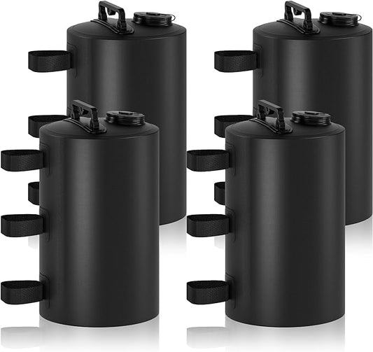 Canopy Water Weights Bag, 88 lb Tent 4 Leg Weights Bag, Portable 10L Water Bag Windproof Fixed Canopy Weights Bag, for Outdoor Pop Up Tent, Canopies, Gazebo, Shelter, 4 Pack (10L Black)