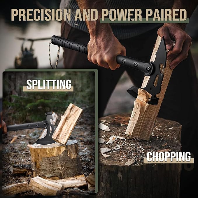 Freelander Tactical Axe 2 Pack, Sharp Tomahawk with Sheath, Portable Tomahawk with Clip and Bottle Opener, Durable Survival Hatchet for Emergency, Hiking and Camping