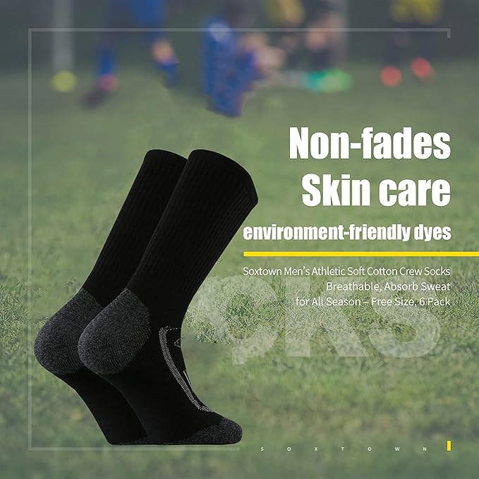 SOX TOWN Men's Merino Wool Cushion Crew Socks for Outdoor Hiking Hike Trail Performance Moisture Wicking Lightweight Summer