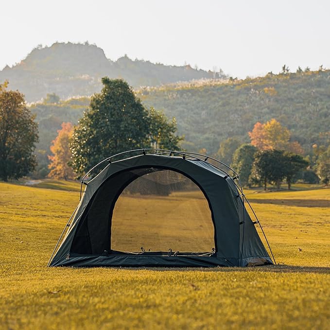 Penglai 1 Person Backpacking Tent - Portable Lightweight Camping Tent 210G TC Cotton, Compact for Traveling & Hiking