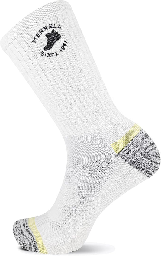 Merrell unisex-adult Men's and Women's Moab Hiking Mid Cushion Socks - Moisture Wicking & Arch Support