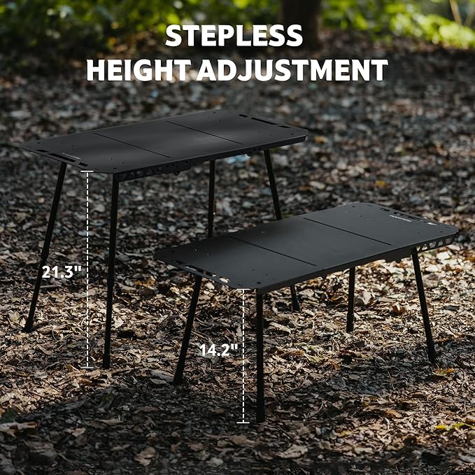 Naturehike Tactical Camping Table with Adjustable Height, Collapsible Table Lightweight with Carry Bag for Camping, Travel expeditions, Hiking, Picnics, BBQs & Beach Trips