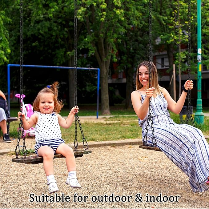 Hammock Chair Chain, 2 Pack 83in Hanging Swing Chain with 4 Carabiners, 660LB Capacity Heavy Duty Hammock Hanging Kit for Punching Bags, Swing Hangers, Porch, Patio, Playground Indoor Outdoor (Black)