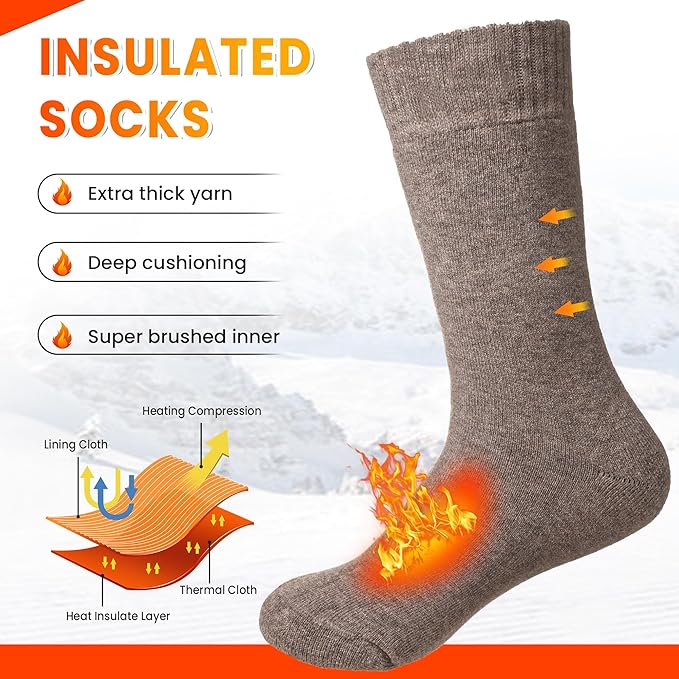 Velice Winter Warm Thermal Socks for Women Extra Thick Insulated Heated Crew Boot Socks for Cold Weather 5 Pairs