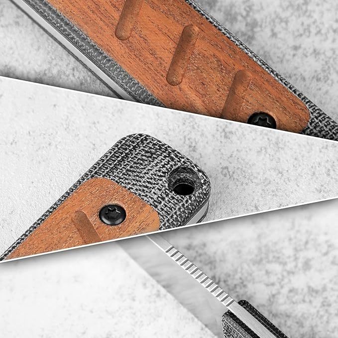 Kizer Smolt Fixed Blade Knife with Sheath, 2.93” 154CM Steel Micarta & Mkuruti Handle Fixed blade Knives, Drop Point Fixed Knife Small EDC Knife for Men Women Camping Pocket Knife 1063C1
