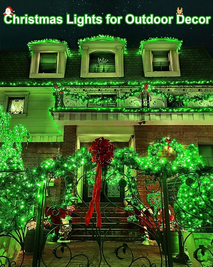 355FT 900LED LED Christmas Lights, Extra Long Outdoor String Lights Waterproof, Timer & Memory, 8 Modes Dimmable Plug in Fairy for Outside Tree Wedding Patry Green
