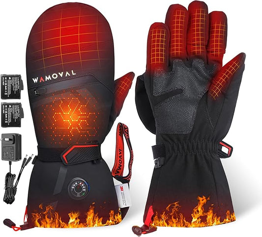 Heated Gloves, 7.4V 3000mAh Rechargeable Heated Gloves for Men Women, Waterproof & Upgrade Non-Slip Electric Heating Glove for Motorcycling, Hunting, Skiing, Outdoor Work