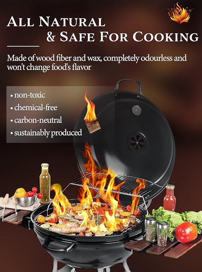 Fire Starter, Easy-Burning Fire Starter Squares for Wood Stoves, Campfires, Grill Pit and Fireplace, Natural & Waterproof BBQ Fire Starters, 64 Mini Square