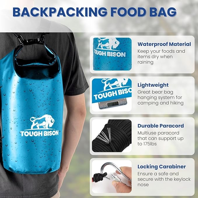 Bear Bags for Food Backpacking Bear Bag Hanging System Bear Canister for Backpacking Food Bag Camping Food Bag Hiking, Camping (Blue)